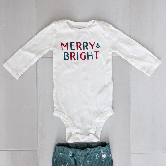 (4/$20) Carter's - Christmas Merry and Bright - Organic Cotton Rib Set - Picture 2 of 8